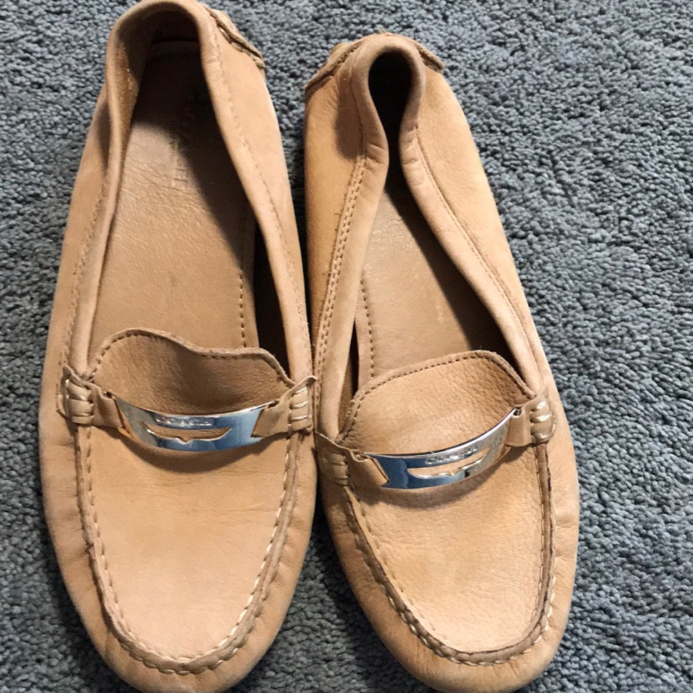 Coach Tan Suede Loafers, Sz7B